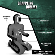 Load image into Gallery viewer, MMA Grappling Dummy -Brazilian Jiu Jitsu Dummy Wrestling Grappling BJJ Dummy, Judo Punching Bag Throwing Dummy for Karate, Boxing Training Gray-UNFILLED
