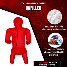 Load image into Gallery viewer, MMA Grappling Dummy -Brazilian Jiu Jitsu Dummy Wrestling Grappling BJJ Dummy, Judo Punching Bag Throwing Dummy for Karate, Boxing Training Red-UNFILLED