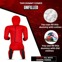Load image into Gallery viewer, MMA Grappling Dummy -Brazilian Jiu Jitsu Dummy Wrestling Grappling BJJ Dummy, Judo Punching Bag Throwing Dummy for Karate, Boxing Training Black Red-UNFILLED
