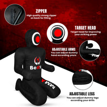 Load image into Gallery viewer, MMA Grappling Dummy -Brazilian Jiu Jitsu Dummy Wrestling Grappling BJJ Dummy, Judo Punching Bag Throwing Dummy for Karate, Boxing Training Black-UNFILLED