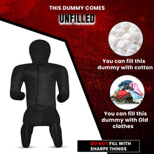 Load image into Gallery viewer, MMA Grappling Dummy -Brazilian Jiu Jitsu Dummy Wrestling Grappling BJJ Dummy, Judo Punching Bag Throwing Dummy for Karate, Boxing Training Black-UNFILLED