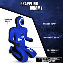 Load image into Gallery viewer, MMA Grappling Dummy -Brazilian Jiu Jitsu Dummy Wrestling Grappling BJJ Dummy, Judo Punching Bag Throwing Dummy for Karate, Boxing Training Blue-UNFILLED