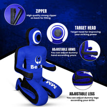 Load image into Gallery viewer, MMA Grappling Dummy -Brazilian Jiu Jitsu Dummy Wrestling Grappling BJJ Dummy, Judo Punching Bag Throwing Dummy for Karate, Boxing Training Blue-UNFILLED
