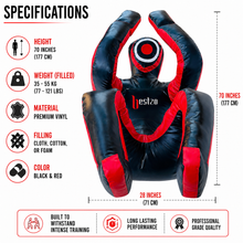 Load image into Gallery viewer, MMA Grappling Dummy, Handmade BJJ Wrestling Dummy Judo Punching Bag Brazilian JIU Jitsu Submission Self Defense- Vinyl 170cm Unfilled
