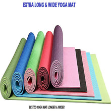 Load image into Gallery viewer, Bestzo HPE Yoga Mats-72"x 24" Extra Thick 1/4" Exercise and Workout Mat for Yoga Fitness, New Material HPE Exercise Mat ( Carrying Strap)