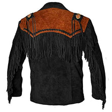 Load image into Gallery viewer, Western Leather Jackets for Men Cowboy Leather Jacket and Fringe Beaded Coat Suede Leather shirt