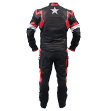 Load image into Gallery viewer, Bestzo Men's Fashion Motorbike Age of Ultron Captain America Steve Rogers Motorcycle Leather Suit Black
