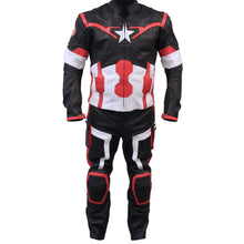 Load image into Gallery viewer, Bestzo Men's Fashion Motorbike Age of Ultron Captain America Steve Rogers Motorcycle Leather Suit Black
