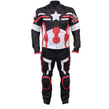 Load image into Gallery viewer, Bestzo Men's Fashion Motorbike Age of Ultron Captain America Steve Rogers Motorcycle Leather Suit Black