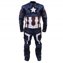 Load image into Gallery viewer, Bestzo Men's Fashion Motorbike Age of Ultron Real Leather Captain America Steve Rogers Motorcycle Leather Suit