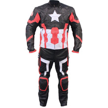 Load image into Gallery viewer, Bestzo Men's Fashion Motorbike Age of Ultron Captain America Steve Rogers Motorcycle Leather Suit Black