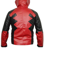 Load image into Gallery viewer, Bestzo Men's Deadpool hoodie jacket PU Leather Red, High Quality, Xs-5xl