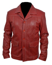 Load image into Gallery viewer, Bestzo Men's Fashion Fight Men Club Red Leather Jacket / Coat High Quality, Xs-5xl
