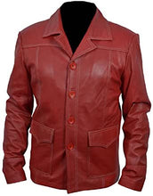 Load image into Gallery viewer, Bestzo Men's Fashion Fight Men Club Red Leather Jacket / Coat