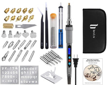 Load image into Gallery viewer, BESTZO Wood Burning Kit -LCD Wood Burning Tool Kit With Soldering Iron, Pyrography Wood Burning Pen With Embossing, Carving, (Soldering Tip)