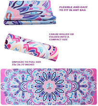 Load image into Gallery viewer, BESTZO Travel Yoga Mat-Sweat Absorbent Anti Slip Portable 1/16' Ultra Thin Folding Mat for Yoga Pilates Exercise (Carrying Bag)