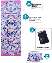 Load image into Gallery viewer, BESTZO Travel Yoga Mat-Sweat Absorbent Anti Slip Portable 1/16' Ultra Thin Folding Mat for Yoga Pilates Exercise (Carrying Bag)