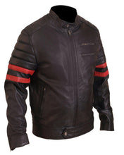 Load image into Gallery viewer, Bestzo Men's Fashion Mayhem Punk Leather Jacket Brown