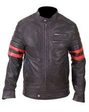 Load image into Gallery viewer, Bestzo Men's Fashion Mayhem Punk Leather Jacket Brown