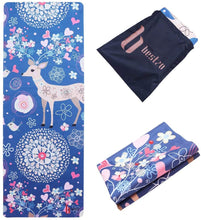 Load image into Gallery viewer, BESTZO Travel Yoga Mat-Sweat Absorbent Anti Slip Portable 1/16' Ultra Thin Folding Mat for Yoga Pilates Exercise (Carrying Bag)