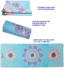 Load image into Gallery viewer, BESTZO Travel Yoga Mat-Sweat Absorbent Anti Slip Portable 1/16' Ultra Thin Folding Mat for Yoga Pilates Exercise (Carrying Bag)