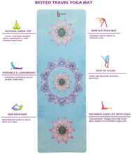Load image into Gallery viewer, BESTZO Travel Yoga Mat-Sweat Absorbent Anti Slip Portable 1/16' Ultra Thin Folding Mat for Yoga Pilates Exercise (Carrying Bag)
