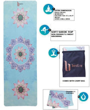 Load image into Gallery viewer, BESTZO Travel Yoga Mat-Sweat Absorbent Anti Slip Portable 1/16' Ultra Thin Folding Mat for Yoga Pilates Exercise (Carrying Bag)