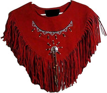 Load image into Gallery viewer, Western Leather Vest for Women Cowgirl Leather Fringe Beaded Coat Suede Leather shirt