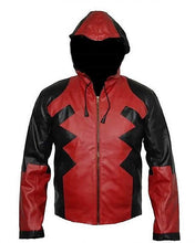 Load image into Gallery viewer, Bestzo Men's Deadpool hoodie jacket PU Leather Red, High Quality, Xs-5xl