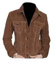 Load image into Gallery viewer, Western Leather Jackets for Women Cowgirl Leather Fringe Beaded Coat Suede Leather shirt