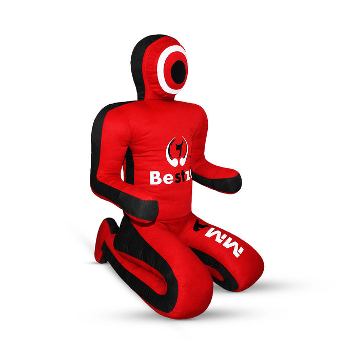 MMA Grappling Dummy -Brazilian Jiu Jitsu Dummy Wrestling Grappling BJJ Dummy, Judo Punching Bag Throwing Dummy for Karate, Boxing Training Black Red-UNFILLED