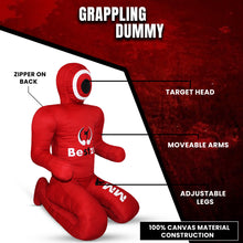 Load image into Gallery viewer, MMA Grappling Dummy -Brazilian Jiu Jitsu Dummy Wrestling Grappling BJJ Dummy, Judo Punching Bag Throwing Dummy for Karate, Boxing Training Red-UNFILLED
