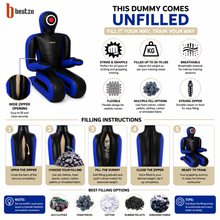 Load image into Gallery viewer, Bestzo MMA Grappling Dummy- Brazillian Jiu Jitsu Kick Boxing Training, Wrestling Dummy Boxing Equipment for Training Unfilled
