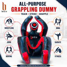 Load image into Gallery viewer, MMA Grappling Dummy, Handmade BJJ Wrestling Dummy Judo Punching Bag Brazilian JIU Jitsu Submission Self Defense- Vinyl 170cm Unfilled
