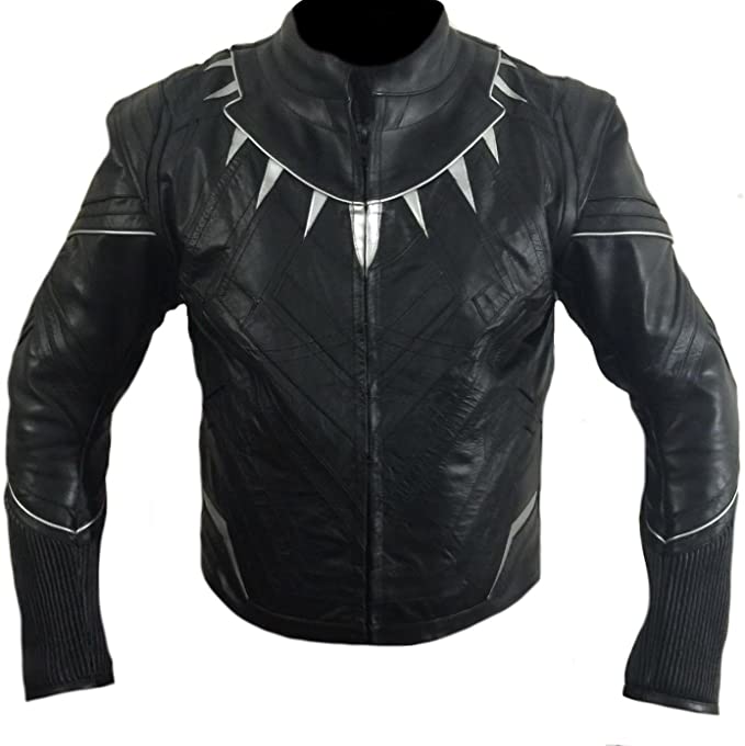 Bestzo Black Panther Motorcycle Leather Jacket – Captain America Civil War Motorcycle Leather Jacket