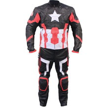 Load image into Gallery viewer, Bestzo Men&#39;s Fashion Motorbike Age of Ultron Captain America Steve Rogers Motorcycle Leather Suit Black
