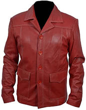 Load image into Gallery viewer, Bestzo Men&#39;s Fashion Fight Men Club Red Leather Jacket / Coat
