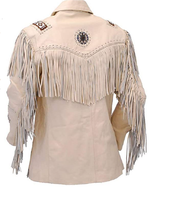 Load image into Gallery viewer, Men&#39;s Fashion Western Genuine Cowboy Jacket Native American Wears Fringed &amp; Beaded Jacket Real Leather

