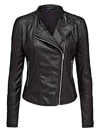 Bestzo Women's Fashion Real Leather Jacket Motorcycle High Quality Biker Jacket