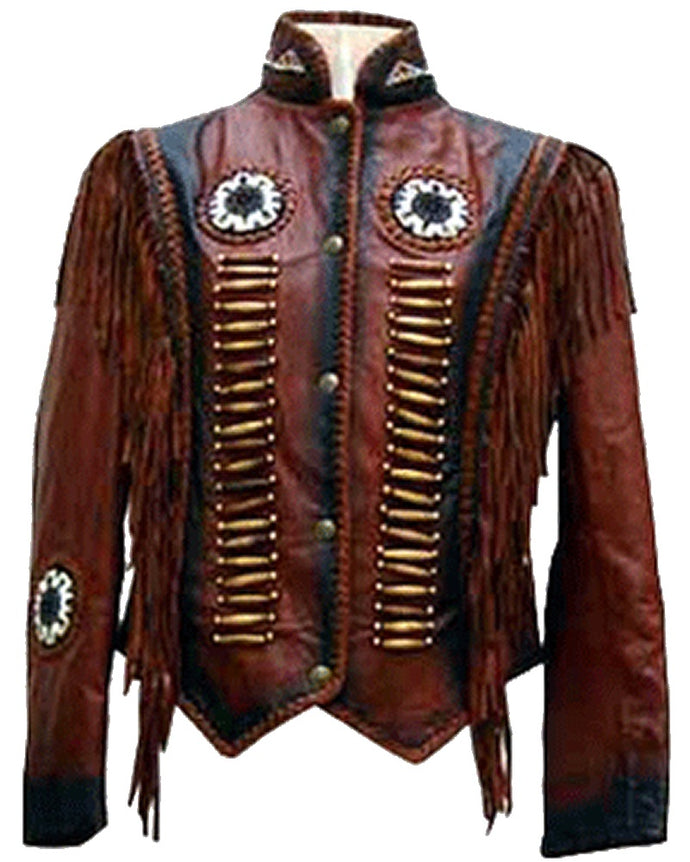 Bestzo Women's Fashion Real Leather western style Motorcycle Leather Jacket